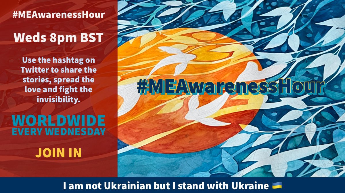 HappyHoundHouse's tweet photo. Remember the 1 hour chat #MEAwarenessHour
every Weds at
20:00 BST
21:00 CET
to talk all things #MyalgicEncephalomyelitis
#MECFS
๐ @AertbyLisa for the fabulous posters!
#ShareGoodScience https://t.co/nKwMsNo8Fl