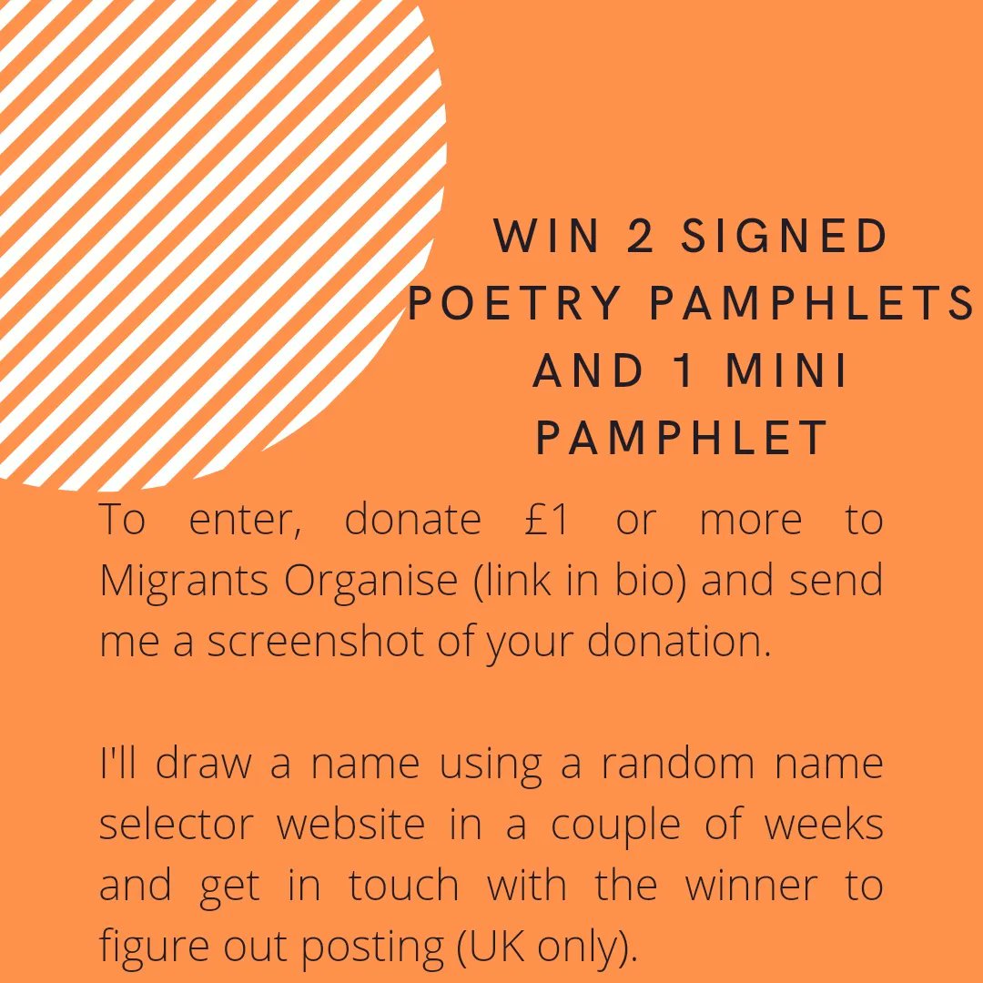 A__Graham's tweet photo. 🌜G I V E A W A Y 🌛
your chance to win not one but in 2 signed pamphlets plus 1 mini pamphlet and raise some cash for Migrants Organise 🤠 https://t.co/xaQUi0dk3y