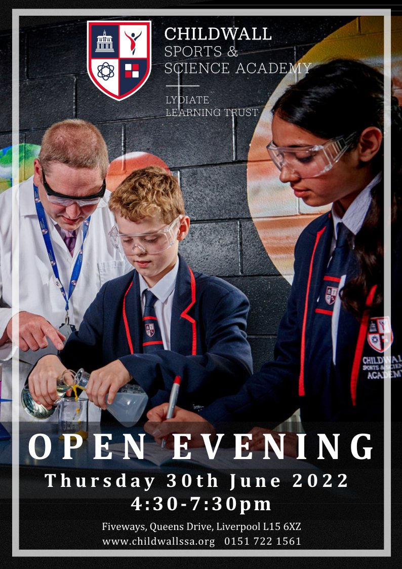 Childwall_acad's tweet photo. Year 4 and 5 students: Come and see us on Thursday 30th June. Year 6: come and have a look around again! https://t.co/3LnN2Runkm