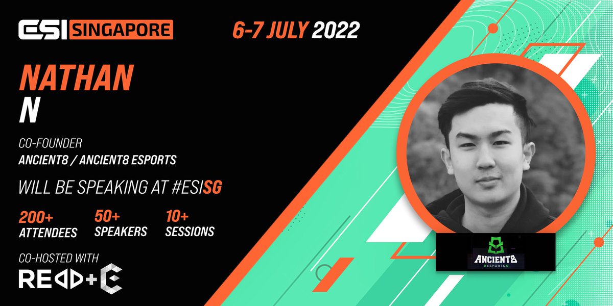 esportsinsider's tweet photo. ESI goes Singapore 🇸🇬!

We’re super excited to announce @nathanl1n, Co-Founder at @Ancient8_gg/ @A8_Esports, as a speaker at #ESISG. Don’t miss out 📛! 

📍Chijmes, Singapore
📅 6 - 7 July
🎟 Register now: https://t.co/0FfwctV18m

#Singapore #networking #esports #conference https://t.co/KNRlIoXlx8