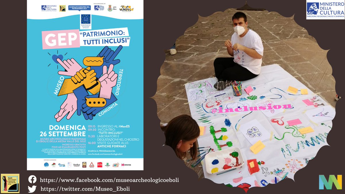 #MuseumWeek2022 
Un #museo non è fatto solo di oggetti, ma soprattutto di persone che ne fruiscono. E la nostra #mission è l'uguaglianza di partecipazione per tutti.😊
#innovationMW #inclusion #diversity #equality #vita  <a href="/MuseumWeek/">ᴍᴜsᴇᴜᴍᴡᴇᴇᴋ 🏛</a> <a href="/museitaliani/">museitaliani</a> @DRMuseiCampania <a href="/SOCIALnetbest/">SOCIALbest</a>