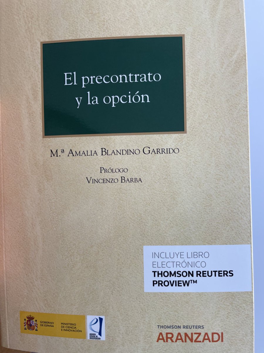 Muy agradecida al profesor Vincenzo Barba por el excelente prólogo realizado a mi trabajo sobre el precontrato y la opción