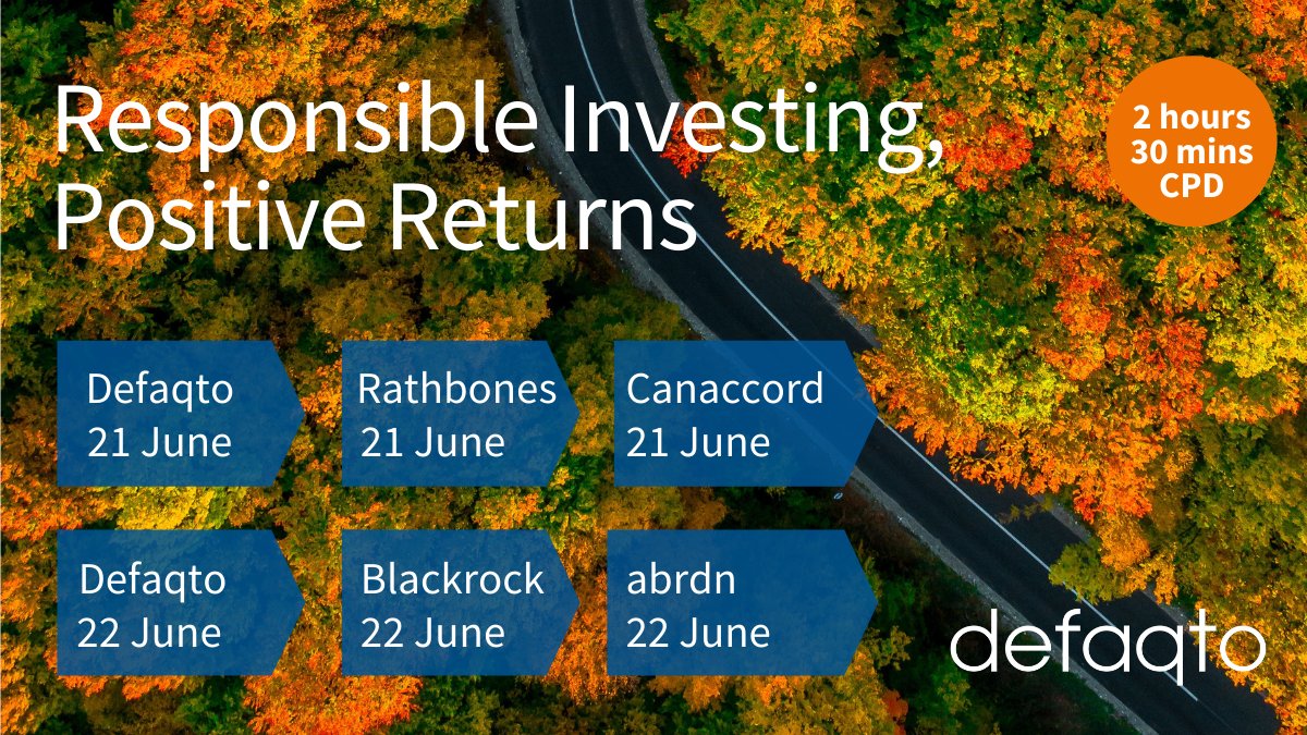 We are looking forward to attending the Defaqto Responsible Investing webinar on the 22 June where Dave Fewtrell will be talking about Wealth Transfer. Register here. ow.ly/ilLk50JvPoB
