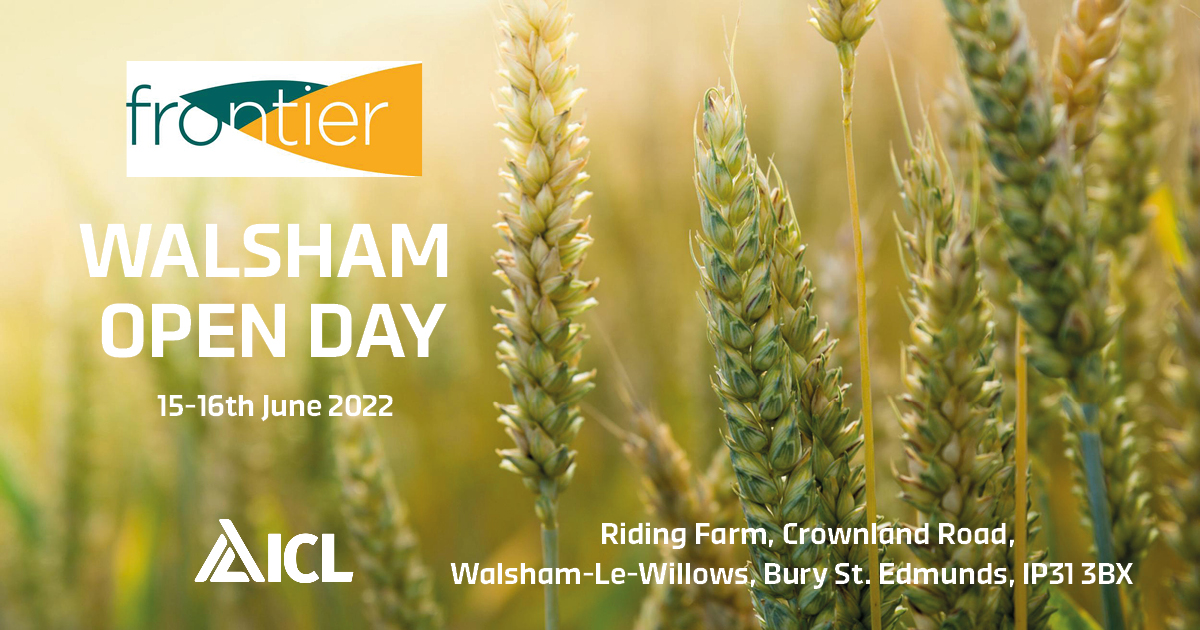ICLplantnutriUK's tweet photo. Join us at the @FrontierAg Walsham Open day!
We will be there 15-16th June. 
Come and have a chat about crop nutrition, @Polysulphate, specialty fertilisers and grab an ICL goodie bag! 
@ICL_SG @fertilizerpluS 
 #wheat #cereals #winterwheat #barley #cropnutrition #soilhealth https://t.co/GuSRTk5S1k
