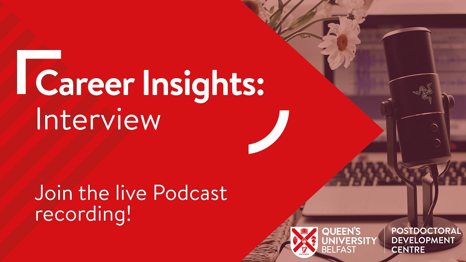 Postdoctoral Development Centre at Queen's (@qubpostdoc) on Twitter photo 🎙️ Register now to join our upcoming live #Podcast recording to learn about the careers of <a href="/drkylematchett/">Kyle Matchett</a> (<a href="/UlsterUni/">Ulster University</a>) & Sheila McCartan (Exploristics).
📅 Friday 24 June | 11:30 | Online - All Welcome!!
Details/Registration: go.qub.ac.uk/careerinsights
#LovePostdocs #LoveQUB 🎙️ Register now to join our upcoming live #Podcast recording to learn about the careers of <a href="/drkylematchett/">Kyle Matchett</a> (<a href="/UlsterUni/">Ulster University</a>) & Sheila McCartan (Exploristics).
📅 Friday 24 June | 11:30 | Online - All Welcome!!
Details/Registration: go.qub.ac.uk/careerinsights
#LovePostdocs #LoveQUB