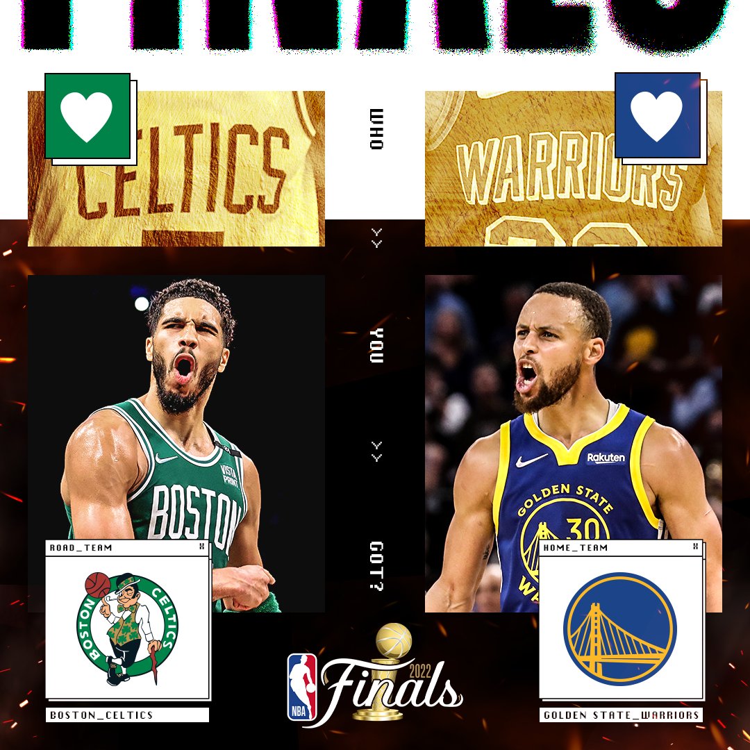 NBAspain's tweet photo. Hoy nos hemos levantado un poco románticos ¿De qué color es tu corazón?
💚 @celtics
💙 @Warriors
Queremos corazones 😍 ¡Responde! #NBAFinals https://t.co/ss367TzYjS