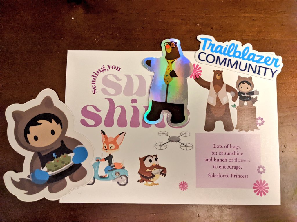 PaceyMia's tweet image. Wow I'm so lucky to receive this sticker love from across the world 😍 Thank you @jeanvelonis  #salesforceprincess 
Even a @foodforce3 inspired Astro in there ❤️