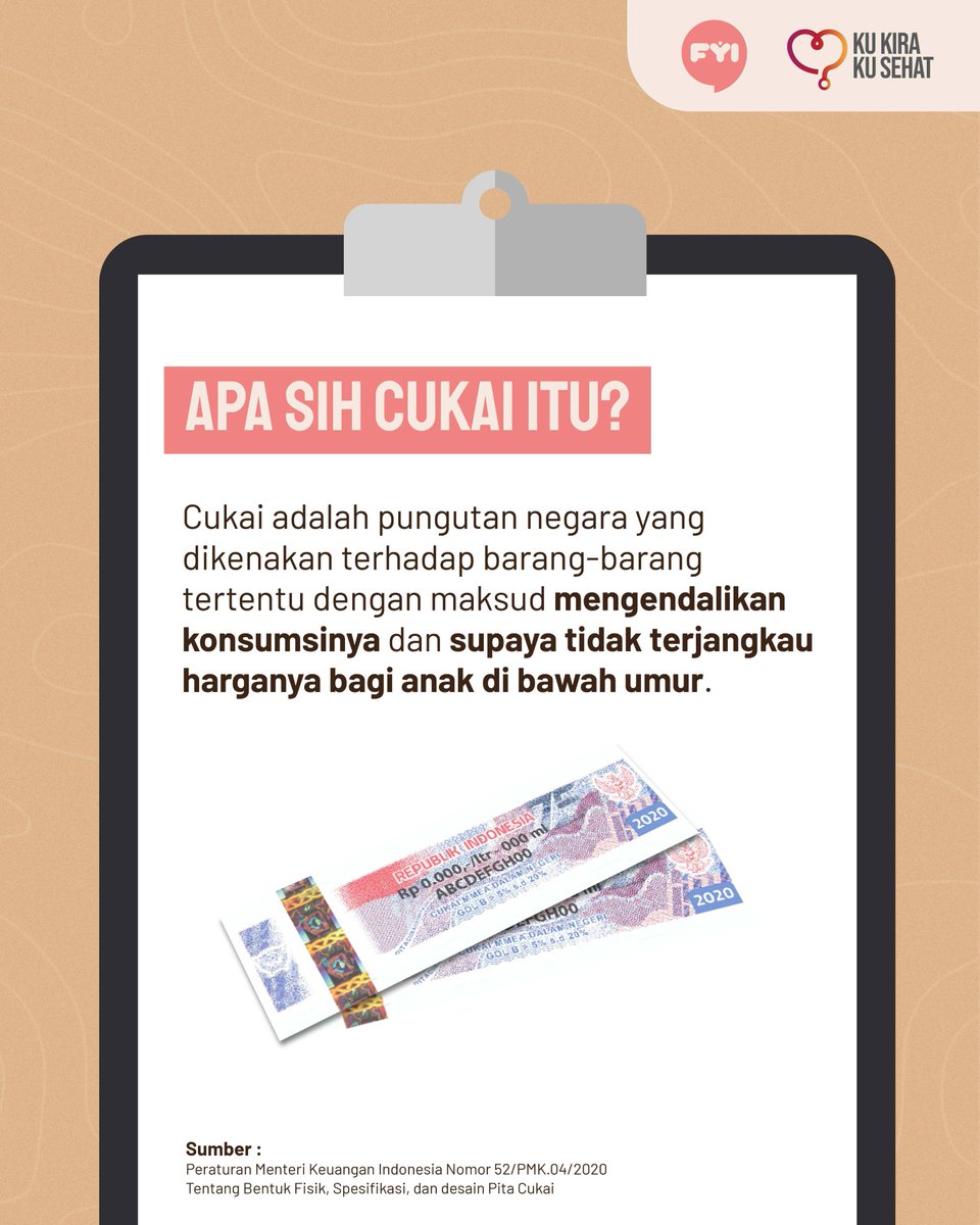 FYIndonesians's tweet photo. Meski udah beberapa kali perbarui sejak tahun 1995, belum ada penambahan barang kena cukai berdasarkan UU Cukai. 

Padahal, pengenaan cukai adalah salah satu strategi yg paling cost-effective dlm mengendalikan konsumsi &amp; peredaran barang yg punya dampak negatif.

#Drinkvolution https://t.co/Pw3gMaUspF