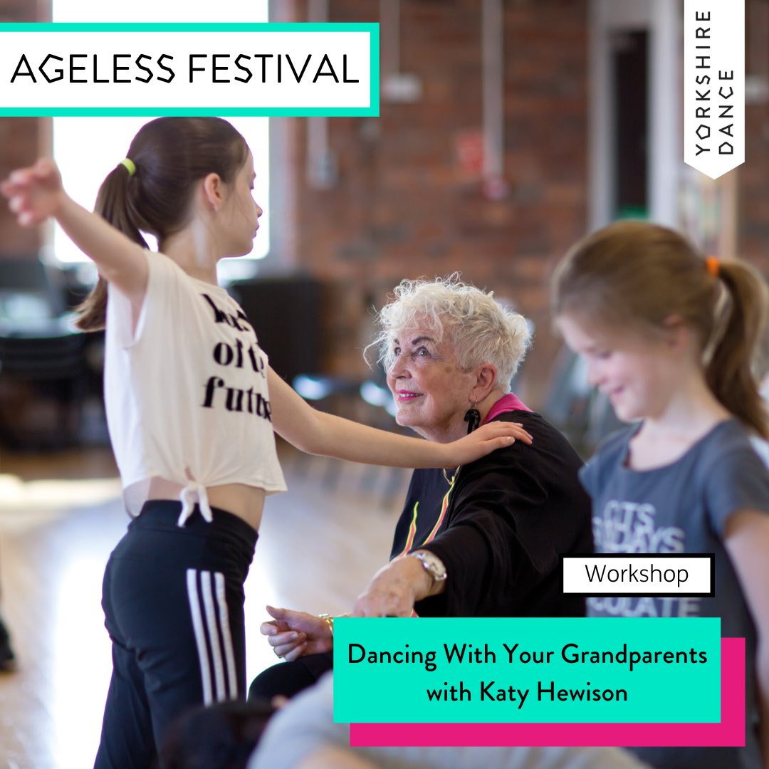 I'm thrilled to be leading a workshop as part of <a href="/yorkshiredance/">Yorkshire Dance</a>’s Ageless (1-2 July) a festival which
reimagines age through dance. View the full line up and book your weekend and day festival
passes here: bit.ly/AgelessFest22