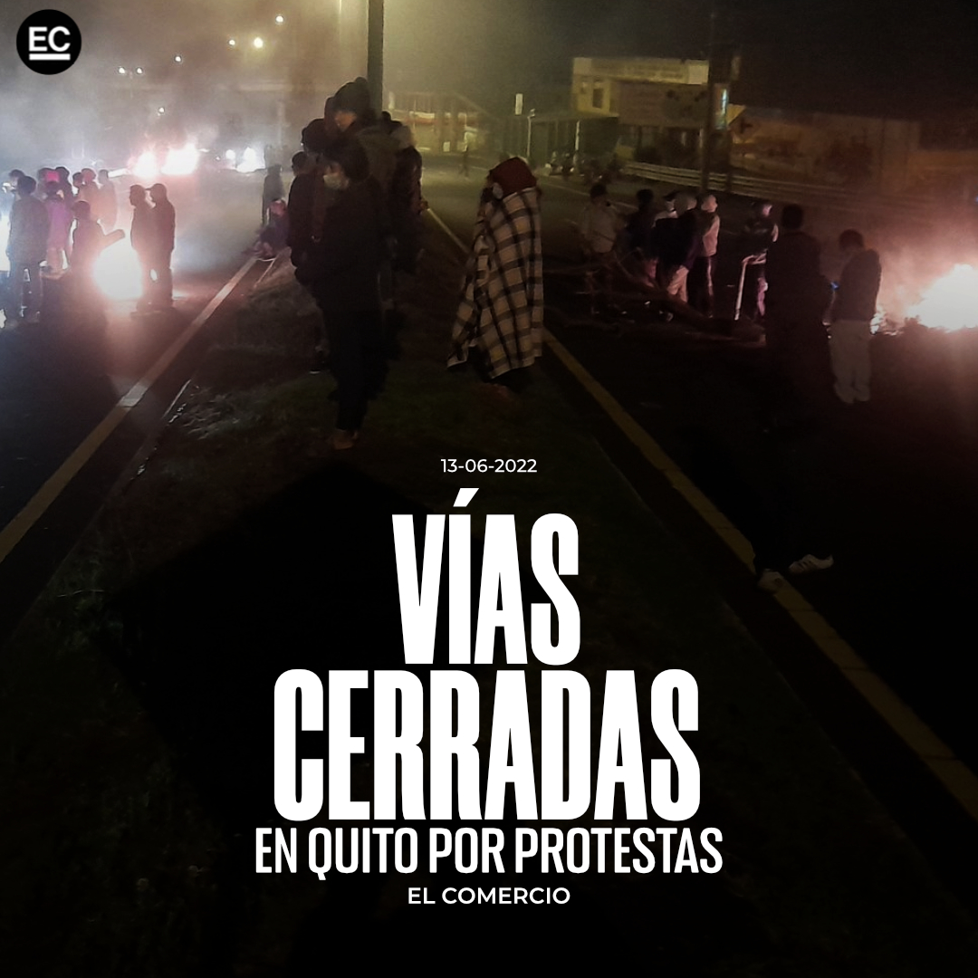 #ATENCIÓN | Ciudadanos bloquean vías en #Quito este lunes 13 de junio del 2022. Organizaciones sociales anunciaron #MovilizaciónNacional » bit.ly/3tB0P71