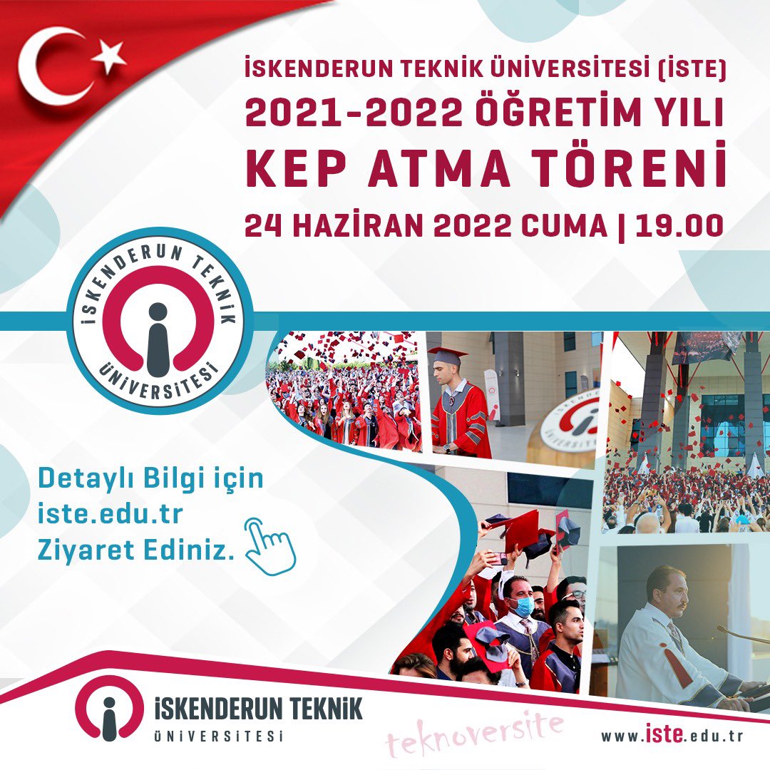 isteEduTr's tweet photo. 2021-2022 Öğretim Yılı Kep Atma Töreni, https://t.co/doByxgzb9b internet adresinde ilan edilmiştir. https://t.co/jNguD4Vu0z
