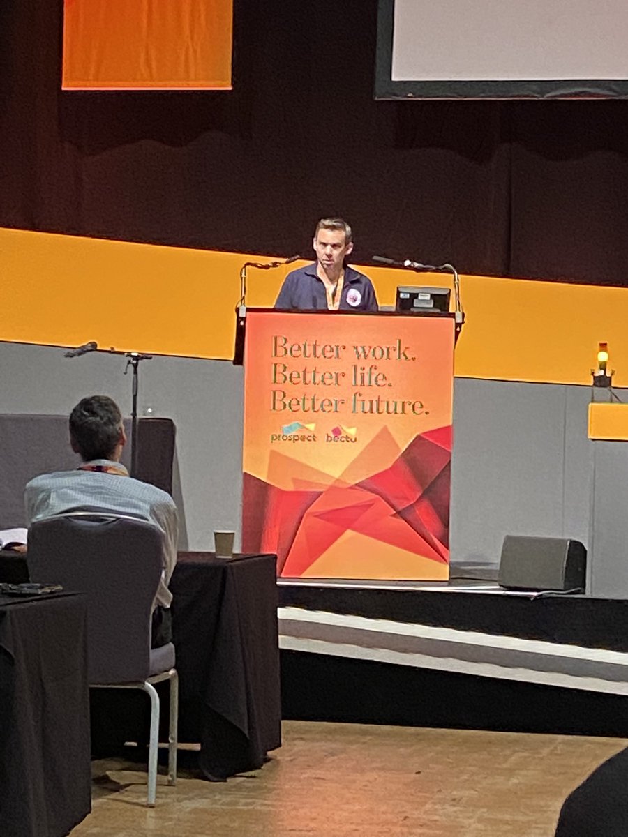 ATCOsBranch's tweet photo. Aaron Curtis speaking at Prospect National Conference to support occupational based branches in the union

@ATCOsBranch 
@ProspectUnion 
#ProspectConf22 https://t.co/Oer8wSU6zC