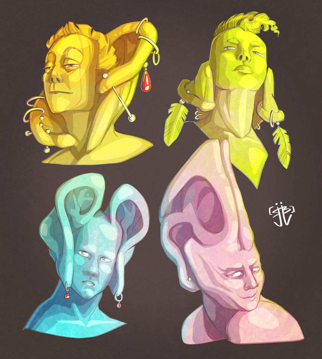 DestituteDandy's tweet photo. Some important new ear designs for all of our ear needs . A #dtiys challenge over at my insta/willartforflattery #art #comicart #fantasyart https://t.co/sH3i6qjlSh