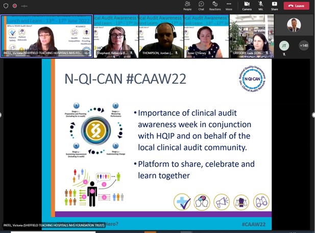 cwwalker10's tweet photo. Wow - what a start to #CAAW22 - well done everyone for sharing this morning🙌🙌

Currently on @nqican lunch and learn with chair @VickyPatelSTH @J_Thompson17 @HQIP  @josieoheney  and over 170 #clinicalaudit network colleagues 😀
#patientsafety https://t.co/0xMq2RBk6x