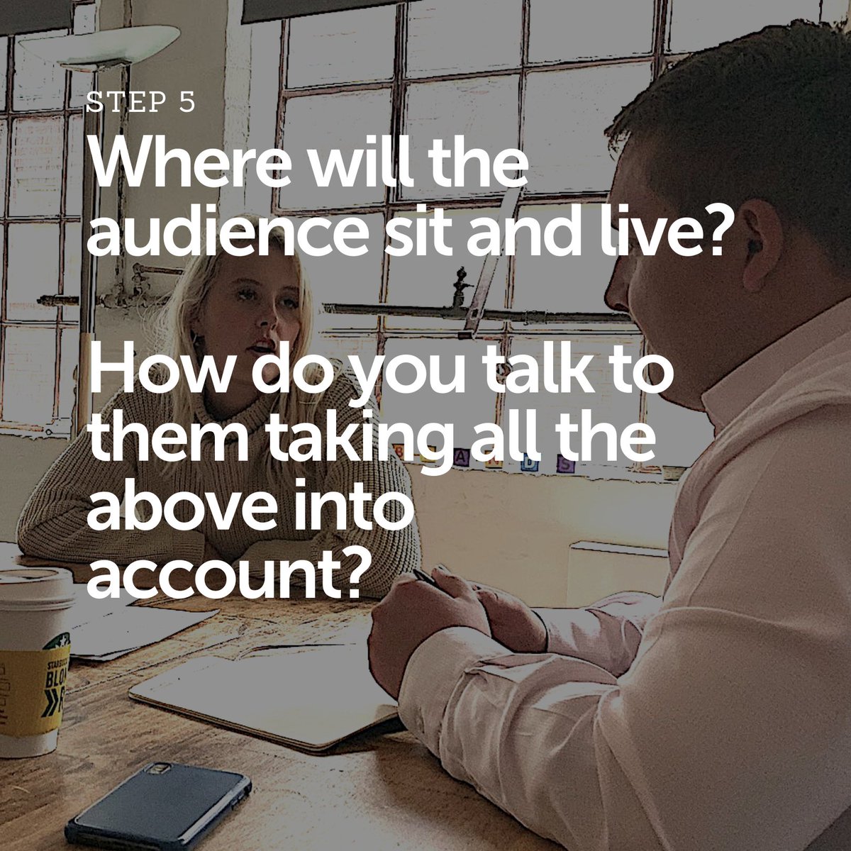 levellsUK's tweet photo. Step five: Where will the audience sit and live? 

How do you talk to them taking all the above into account?

#knowyouraudience #digitalmarketing #Marketing101 #MarketingSuccess #creativeagency #marketingstrategy https://t.co/ea8XaSe6sh