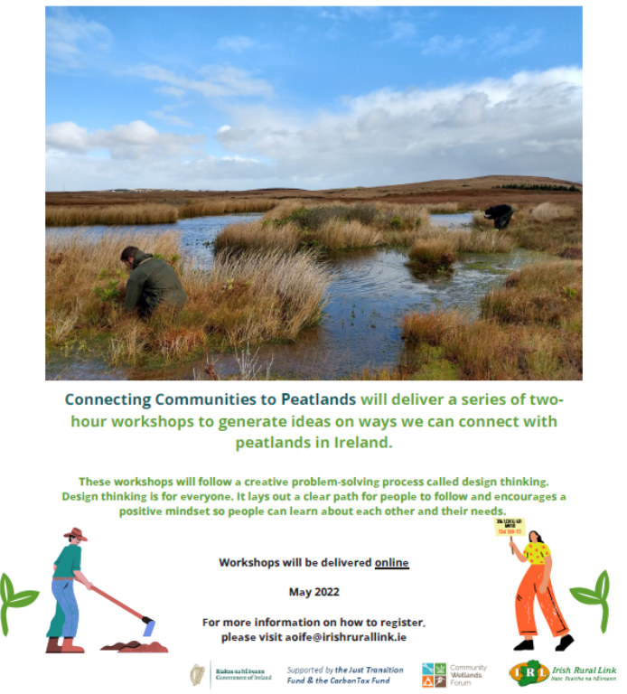 CCWPeatlands's tweet photo. Calling peatland communities in Laois and North Tipperary to join our online Ideas Generation workshops.

Workshops will help develop project ideas and help us identify where we can help you!

Laois - 14th June @ 6pm
North Tipp - 16th June @ 6pm

REGISTER:https://t.co/i8CffoRKoC https://t.co/i4QoVaiwoM