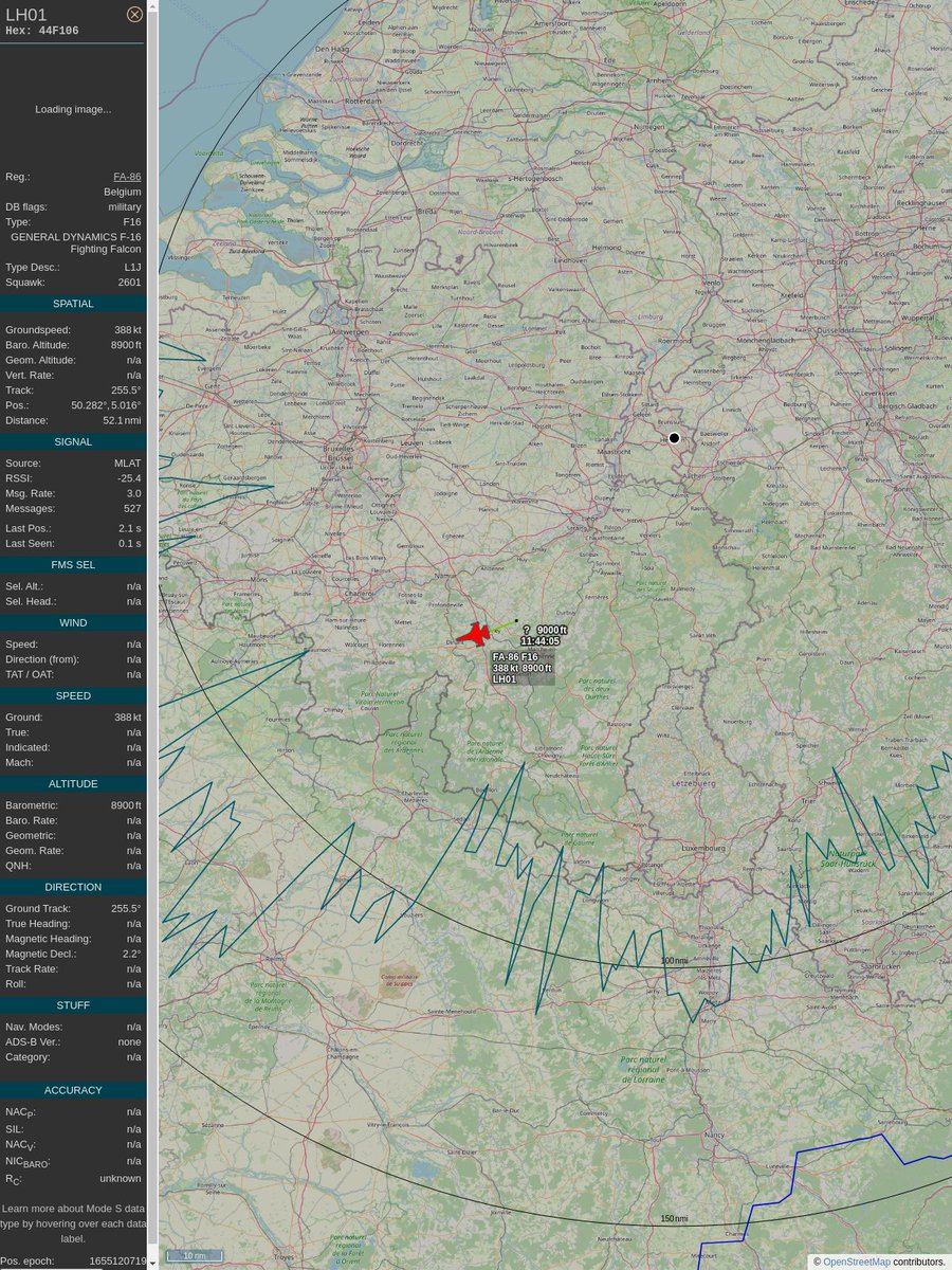 AboveHeerlen's tweet image. #PlaneAlert ICAO: #44F106 Tail: #FA86 Flt: #LH01 
Owner: #BelgianAirComponent
Aircraft: #F-16 Fighting Falcon
2022/06/13 13:44:39
#F16 #Mil #Chappy #YouJustLostARefinery #Luchtcomponent #OtherAirForces youtu.be/DyruzLjVwbc?t=… 
globe.adsbexchange.com/?icao=44F106&amp;amp;s…