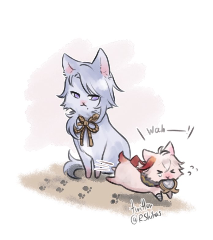 「Inazuma story but they are cats. (and do」|iPhu(あいふー) ☔︎のイラスト