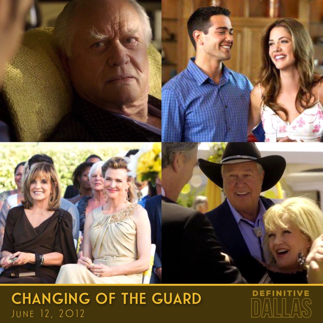 DefinitiveDAL's tweet photo. On this date in #Dallas history:
📺 2012 - “Changing of the Guard” and “Hedging Your Bets” premiered as a two-hour event. Lary Hagman, @therealpduffy, &amp; @Linda_Gray returned and were joined by @joshhenderson, @jessemetcalfe, @JordanaBrewster, @julie_gonzalo, and @Brenda_Strong. https://t.co/PSTeMvj3Xh