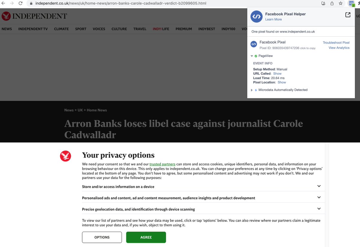 PrivacyMatters's tweet image. There&apos;s approx 1000 adserver / tracking requests taking place. A #DataVampire infested hell.

Before even engaging with the &apos;privacy options&apos; I note tiktok analytics analytics.tiktok.com/i18n/pixel/con… Google Analytics &amp;amp; much much more 

Ad tracking cookies .. &amp;amp; sneaky hidden Facebook Pixels