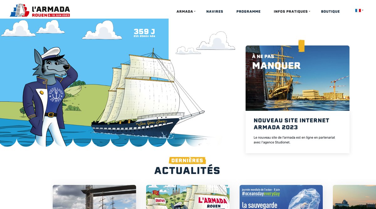 Le nouveau site de l’Armada est en ligne !
Venez découvrir Marcus, ce vieux loup de mer qui vous accompagnera pendant l’événement :
armada.org