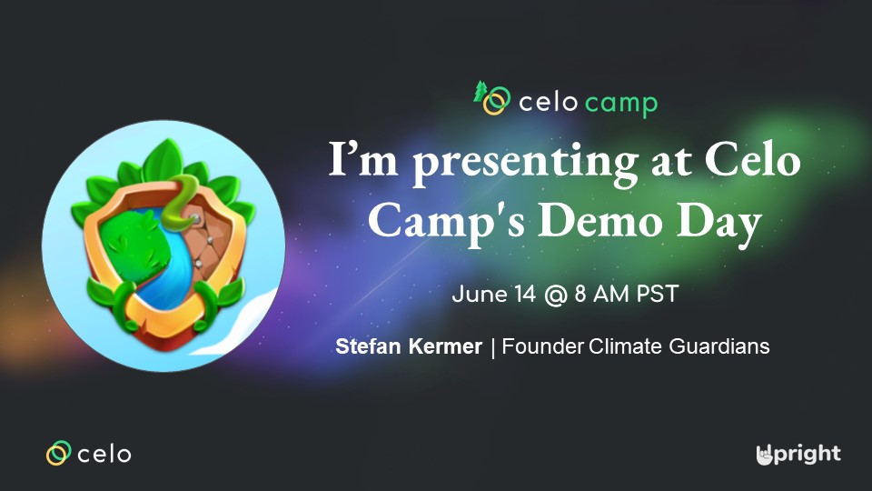 KOKO___AI's tweet photo. We are excited to announce our attendance at the @celo_camp Demo Day! ⚔️

Come and support Climate Guardians! 😍

➡️ Register for the event here: https://t.co/kcb46bbRH4

#Web3 #CELO $CELO #celocamp #ReFi #GameFi #DeFi #NFTGaming #BlockchainGaming #ClimateChange #ClimateAction https://t.co/zHOYbmK6Rx