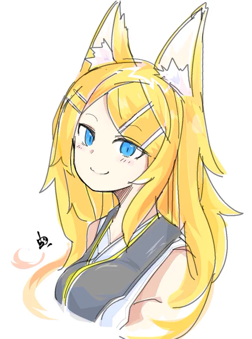おかえリンちゃん。

大人リンちゃんアマツキツネ。
(っ'-')╮ =͟͟͞͞🍊🦊ブォン
#鏡音リン 