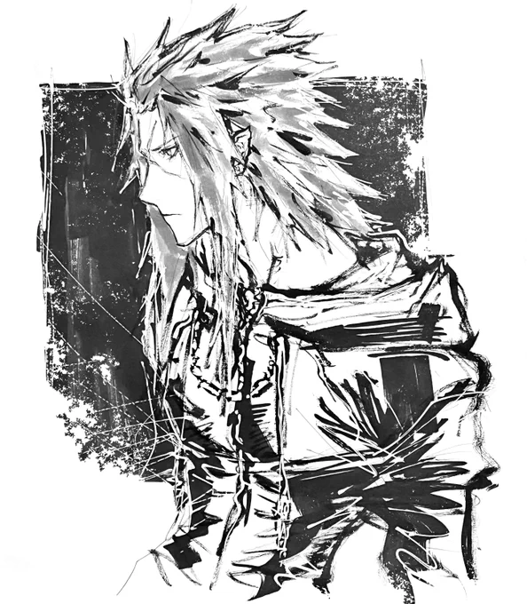 おまけ。線画。 #kingdomhearts #KH #fanart #ぺんてる筆 #drawing 