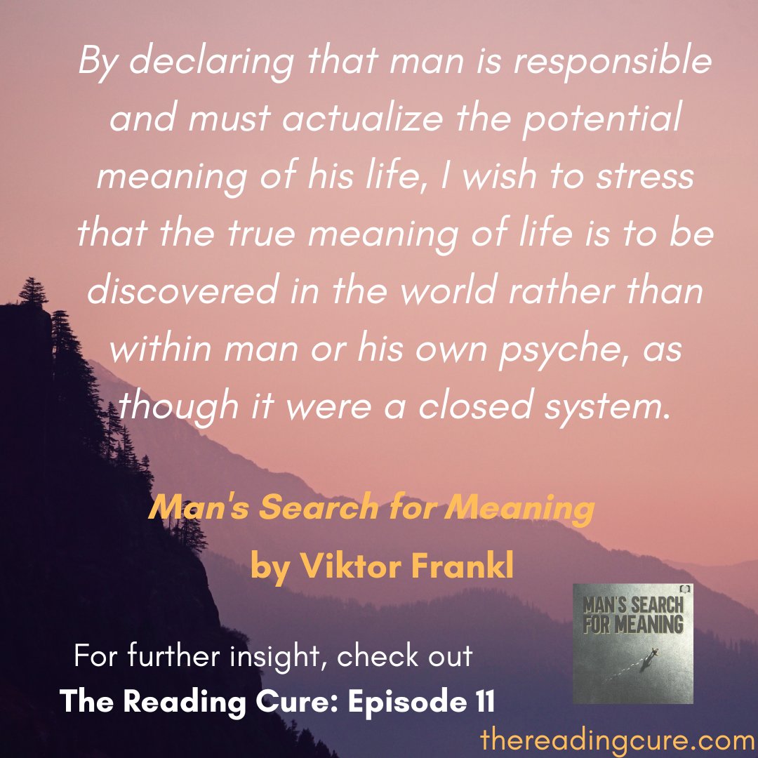CureReading's tweet photo. In our latest episode we cover the iconic founder of Logotherapy - Viktor Frankl - and discuss how his brutal concentration camp experiences help him understand the pivotal role of meaning in human life.

Now available on podcast aps, YouTube and @ https://t.co/hiEfivgrsd 💙🎙️📚 https://t.co/HicXcW1eu9