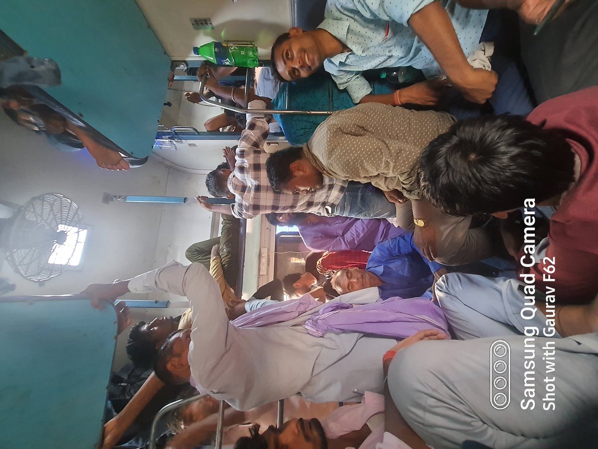 GAURAVSAHNI01's tweet photo. This horible situation has created in sleeper coach (S-3) of train no. 15228. We have to go Visakhapatnam for RRB NTPC Exam.We can't reach to washroom. What a dangerous situation!Nobody can't enter nor get out off. Shame!
@RailMinIndia @AshwiniVaishnaw @narendramodi @RahulGandhi https://t.co/lArx43Vij6
