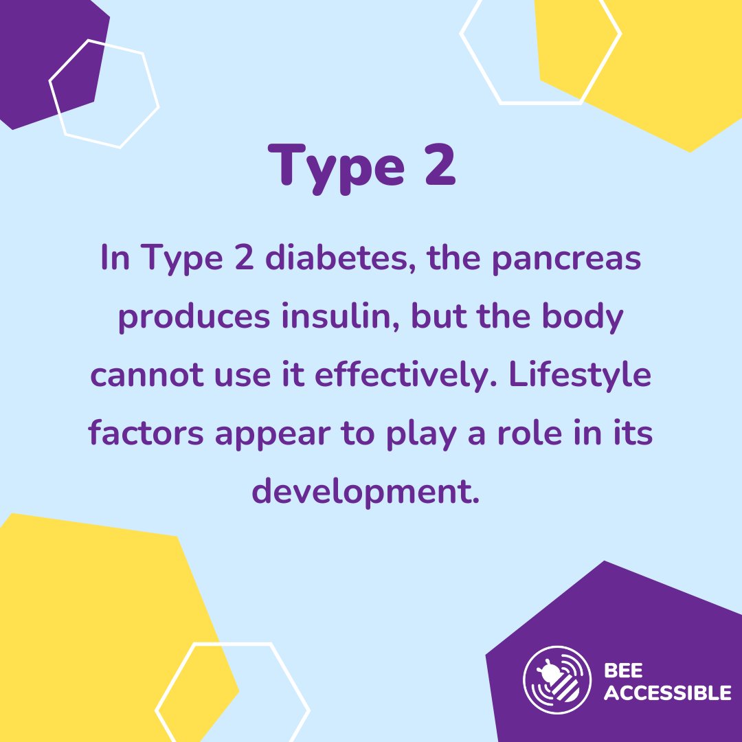 BEEAccessibleUK's tweet photo. It's important to understand how the two types of diabetes differ. Look out for more posts concerning these important issues and how we aim to make a change. #beeaccessible #diabetesawareness #diabetesweek #diabetesawarenessweek https://t.co/HA4kH4yZ6i