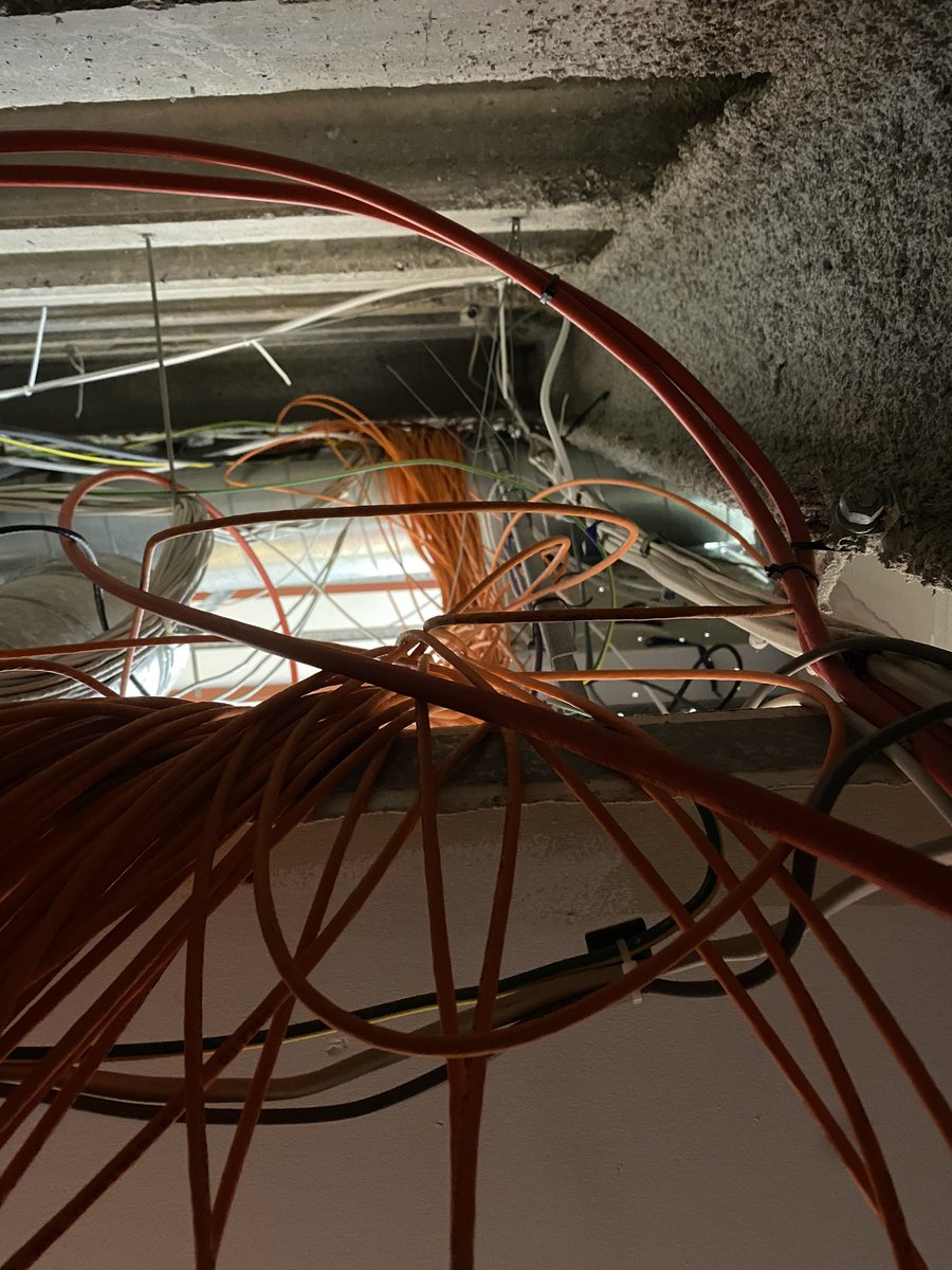 Datanetex's tweet image. Removing legacy network cabling can prove entertaining (not ours). Installing your cabling correctly, securing it &amp;amp; considering routing is vital - sometimes you need installers who know. #networkcable #cat5 #cat6 #networking #installation #datanetex