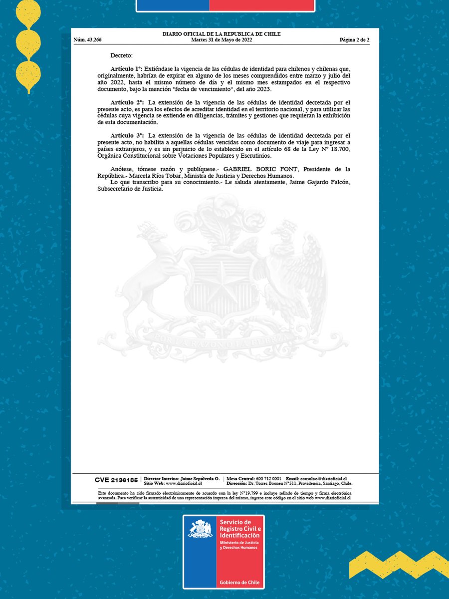 Registro Civil e Identificación - Chile tweet media