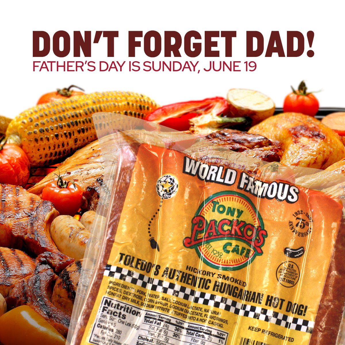 tonypackos's tweet photo. Don’t forget Dad. Send him a tasty treat from Packo’s this Father’s Day. https://t.co/UvyRjByrVh #fathersday #tonypackos #hotdogs #sweethots #cookout https://t.co/h0FwOMxZxu
