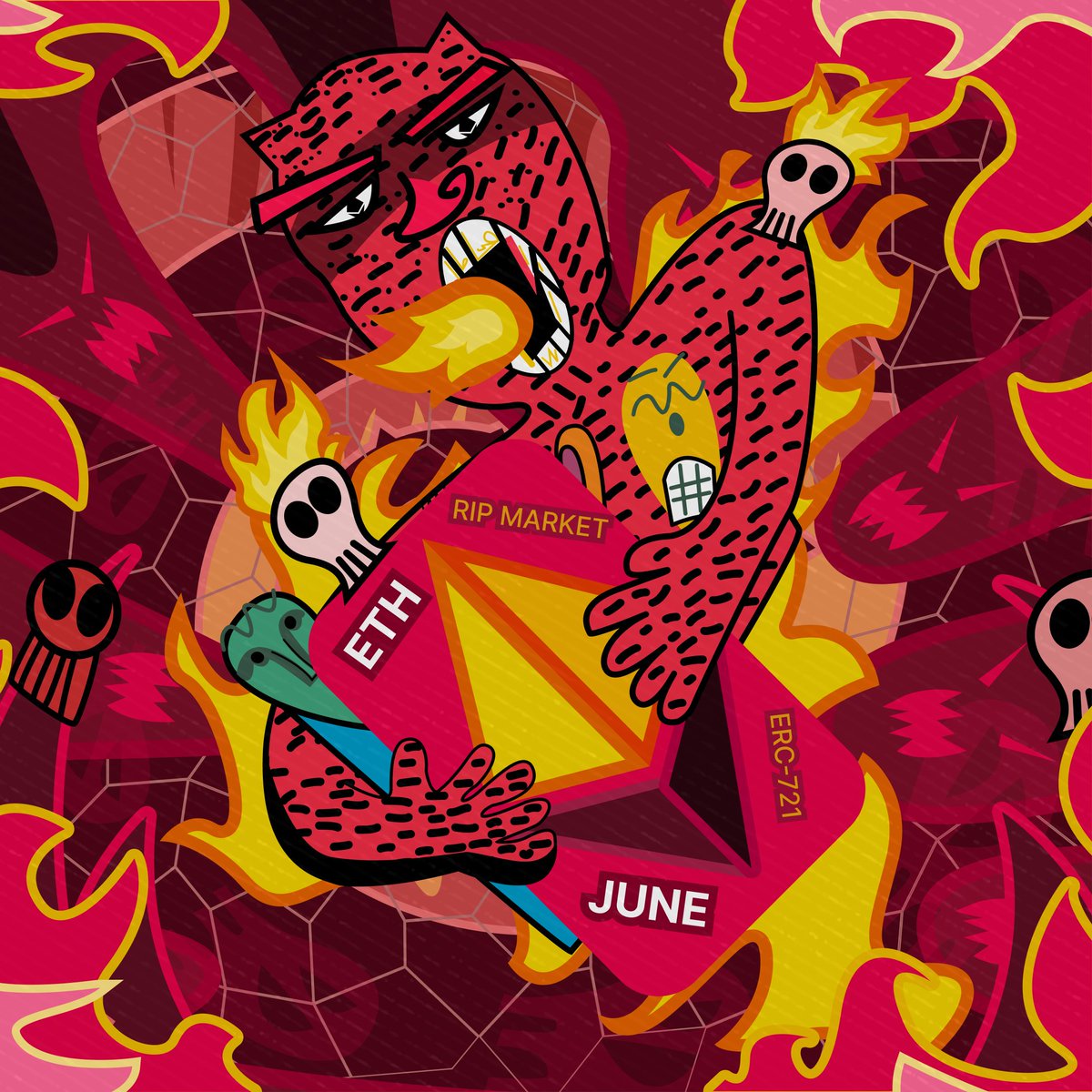 rena_kuk's tweet photo. GM 🌞
Crypto Market Bloodbath 😉
What is your favorite recent NFT or Artist? or
Share your work or a recent favorites 🙃
#NFT #crypto #cryptoartist #NFTCommmunity #NFTartwork #NFTs #NFThell https://t.co/LgKrLYgZYE