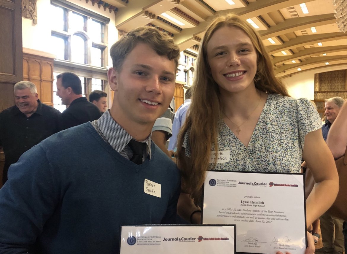 Congratulations to Lynzi Heimlich &amp; Parker Smith for being honored by the Lafayette Journal &amp; Courier and the National Football Foundation for Student-Athlete of the Year Nominees.

The banquet was held at Purdue University.