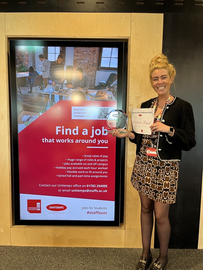 Congratulations Lizzy! 🏆

We are so proud of Elizabeth Lloyd of <a href="/UnitempsStaffs/">Unitemps Staffordshire University</a> for winning External Consultant of the Year at the Unitemps Annual Conference 2022. She always puts in 101% with a smile.

<a href="/Unitemps/">Unitemps</a> @StaffsUni 

#ProudToBeStaffs