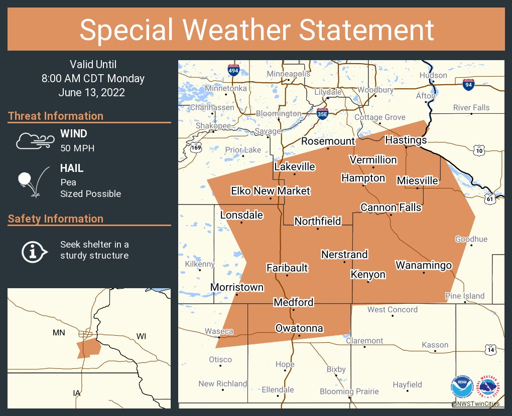 NWS Twin Cities on Twitter "A special weather statement has been