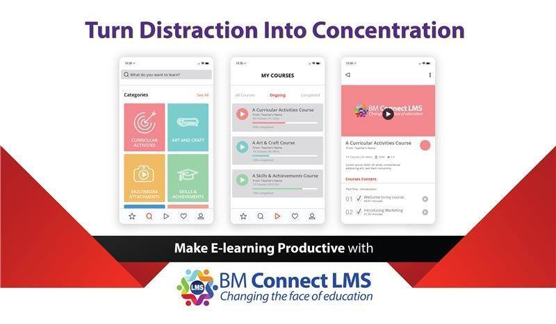BM_Connect's tweet photo. Learners get easily distracted while using online media for learning. But that’s not the case with BM Connect #LMS. The collaborative environment and engaging content keeps you focused towards learning and growing. https://t.co/z0gGDTkYLk https://t.co/zVBbvRohiU