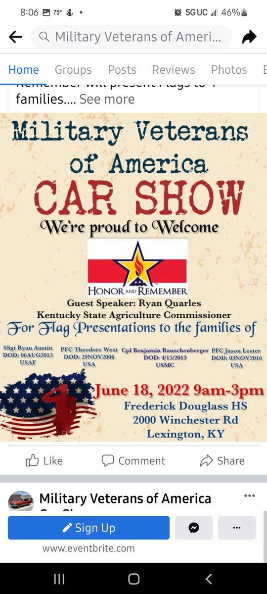 DJOtisBadass's tweet photo. The 1st Annual Military Veterans of America #CarShow is this Sat at Fredrick Douglas HS in Lexington from 9am - 3pm. Flag presentations to military families, cool cars, hot rods, vendors and a day full of activities.

More info on Facebook: https://t.co/lZiBrXBvuo

#ShareTheLex https://t.co/OWUovUoif0
