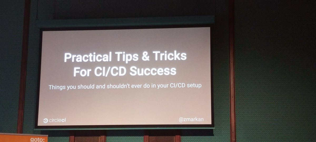 After lots of high level talks, now some practical insides for CI/CD by @zmarkan at #GOTOams