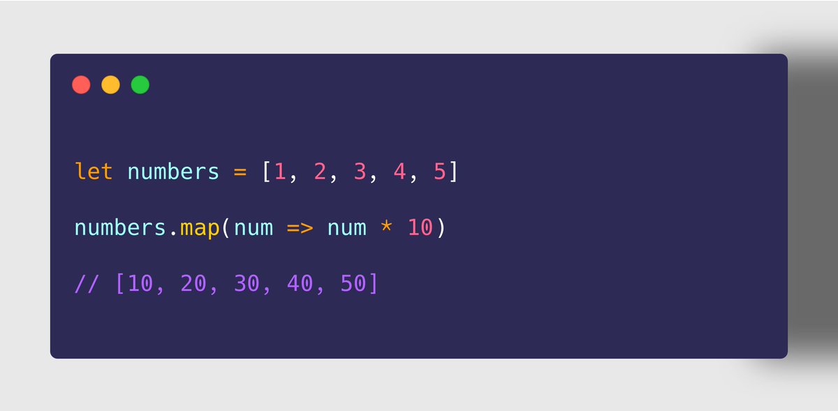 ➋ Array.prototype. map()➤ Use Case To iterate through each element in the array Perform a task on each element which returns a value Returns a new array with all returned values✘ Not suitable if the task doesn't return any value