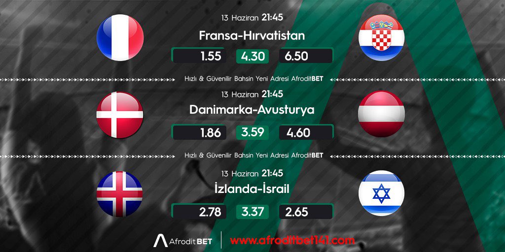 UEFA Uluslar Arası Maçlarına ve Tüm
Musabakalara, 100TL Yatırımınıza Özel
30TL Çevrimsiz Bonus BİZDEN!!!
------------------------------------
-AFRODİTBET TE KAYBETMEK  YOK  
-ANINDA ÇEKİM GARANTİSİ
-HEMEN ÜYE OL!!!
-GÜNCEL LİNK ;bit.ly/3uMWsXX
-SENDE KAZAN !!💰💰💰