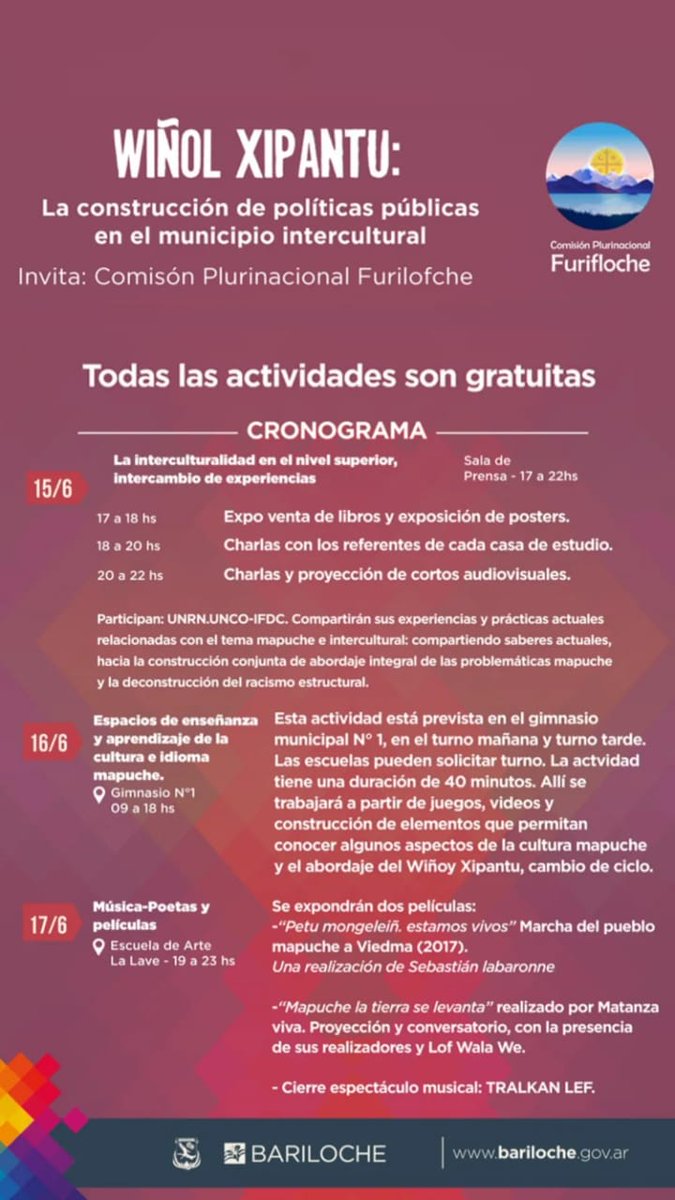 Una semana de actividades culturales por el año nuevo Mapuche
Lee más 👉bit.ly/3aTnuF2

<a href="/GennusoG/">Gustavo Gennuso</a>
#gestionactiva #gustavogennuso #barilocheintegrado