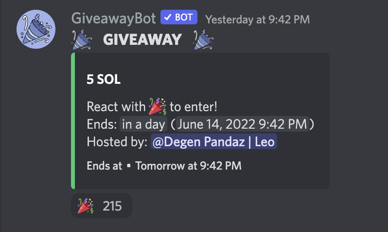 DegenPandaz's tweet photo. 5 Sol Giveaway!
Only 200 people have joined the giveaway so far..
Rules:
1. Follow us.
2. like and retweet
3. Join the discord and join in the #giveaway channel.

Best of luck!

#Solana #SolanaNFTs #NFTs #NFTGiveaways #NFTGiveaway https://t.co/NMzaR5uuQH