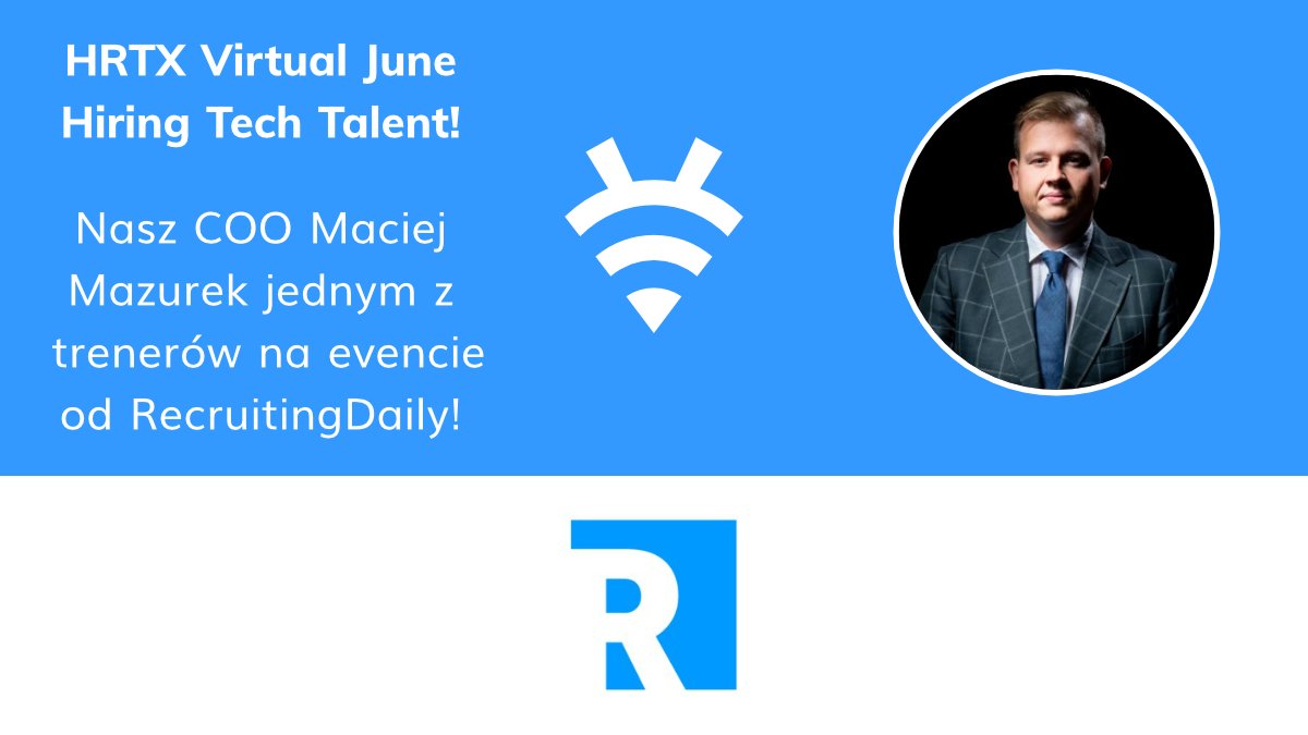 BeeTalents's tweet photo. Uwaga! :) Maciej Mazurek (COO #BeeTalents) - jednym z trenerów na evencie #HRTX organizowanym przez RecruitingDaily 💪 Link do zapisów tutaj: https://t.co/40XaRwlnG1 👈
#event #hrtx #hrtxvirtual #recruiting #recruitingdaily #recruitment #it #techrecruitment #beetalents https://t.co/QDFZXQBHwk