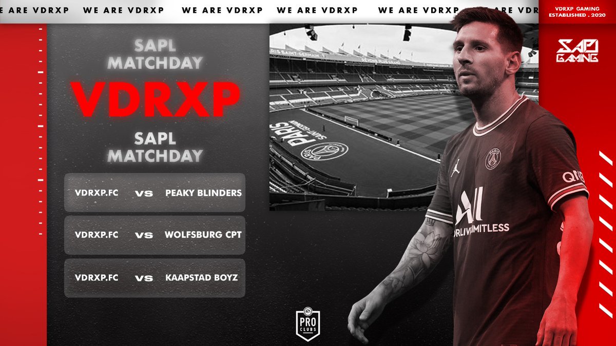 vdrxpgamingg's tweet photo. ⚠️SAPL⚠️

@SAProClub S18 MD #5 kicks off tonight at 10pm tonight and our #VdrxpFC Boys will be looking for a clean sweep in their triple matchcard GLHF Gents ⚽️ 

🖥 @DJ_Keem420 POV 
https://t.co/v6AOfwVa0k

#WeAreVdrxp 🔴⚪️ https://t.co/YdM2xSBesj