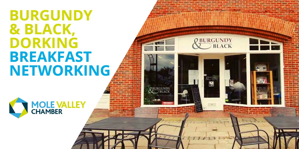 Book your place for our Breakfast Networking at Burgundy &amp; Black, Dorking this Wed 15 June - buff.ly/3MGx78n