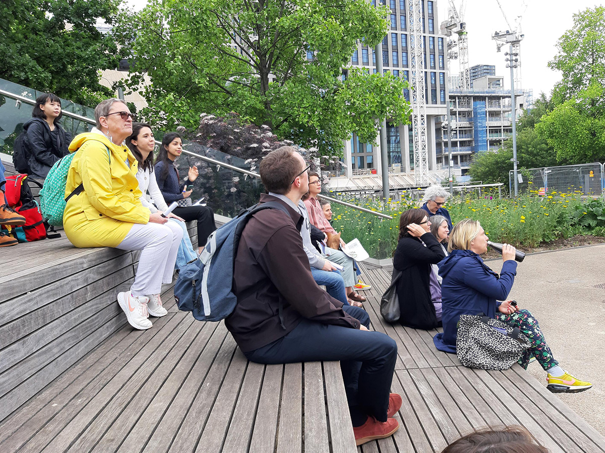 Jennette from our #LandscapeDesign team went on a walking tour last week in @noordinarypark 📸 The tour featured two LUC projects – Tumbling Bay and Sweetwater Play streets. It included speakers from @erectarch and @LondonLegacy, and @timrgill from Rethinking Childhood.