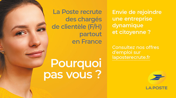 laposterecrute's tweet photo. 🤝 [Recrutement]
@GroupeLaPoste recrute des Chargés de clientèle partout en 🇫🇷 !
Découvrez l’ensemble de nos offres et postulez en ligne : https://t.co/eAMksNLPx7
#Emploi #CDI https://t.co/RIgw5ItWsK